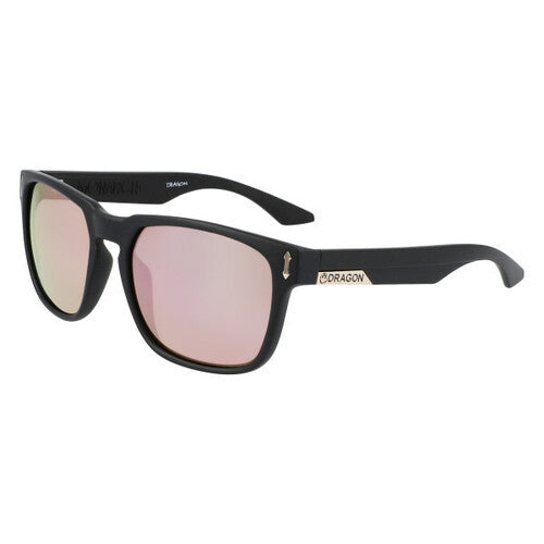 Dragon Monarch Matte Black frame with Luma Lens Rose Gold Ion Sunglasses