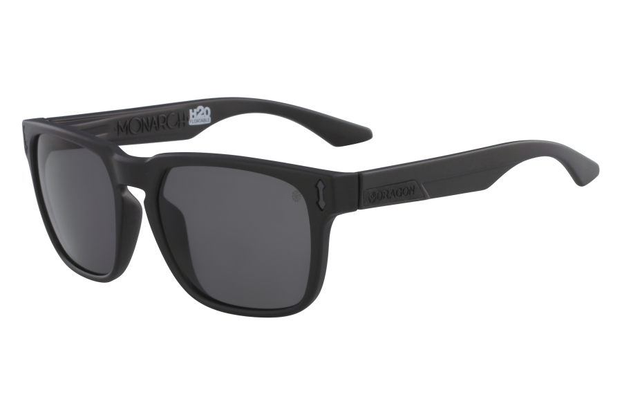 Dragon Monarch H2O Matte Black frames with LumaLens Smoke Polarised Sunglasses 