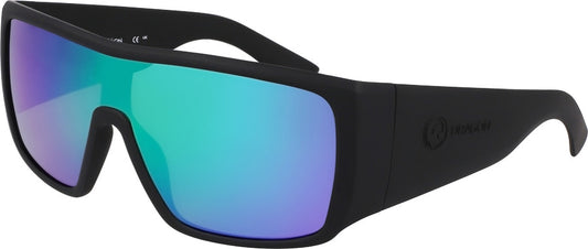Pair of Dragon Rocker Matte Black frame with Green Ion Polarised Luma Lens Sunglasses
