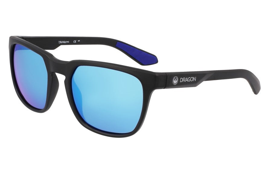 Dragon Slip Lumalens Matt Black frames with Blue Ion Polarised lens sunglasses