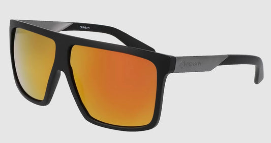 Dragon Ultra Matte Black frames with Luma Lens Red Ion Sunglasses