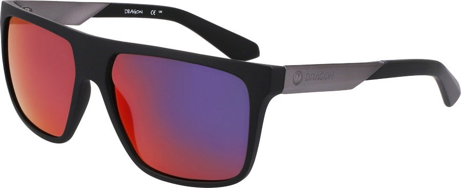 Pair of Dragon Vinyl Matte Black frames with Plasma Ion Polarised Luma Lens Sunglasses