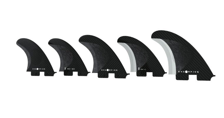 ENDORFINS SLATER KS1 5 FIN SET - 2 TAB fcs 2 compatible surfboard fins black black