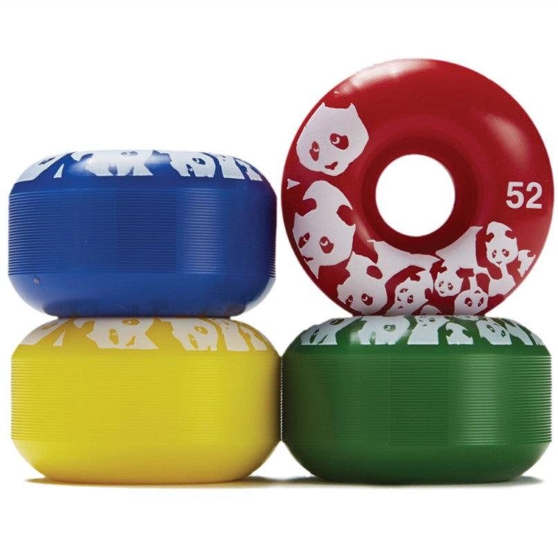 Enjoi 52mm Spectrum Skateboard Wheels Pack in red, blue, yellow and green