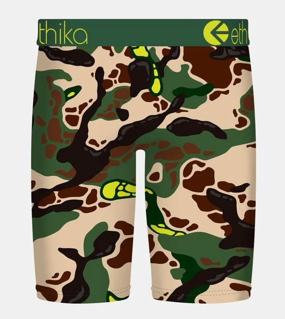 Ethika Bomber Hype Staple Boys Boxers in camo from rear