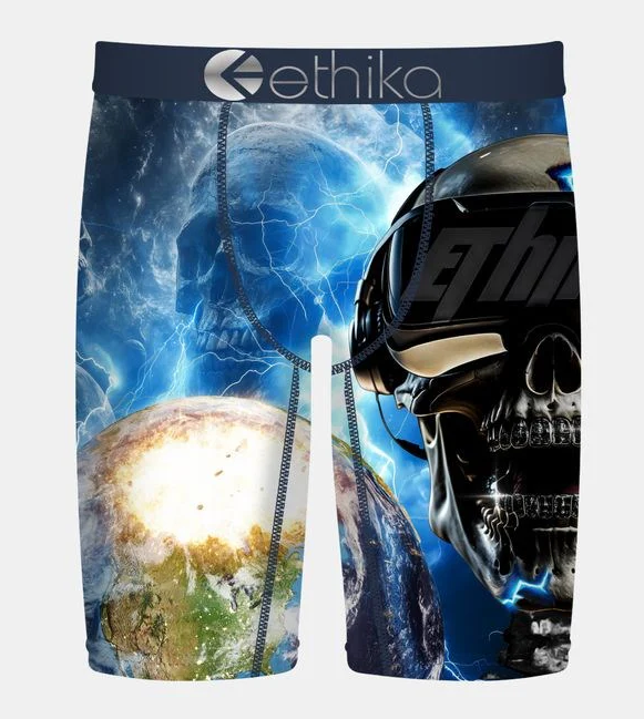 Ethika Crashing Out Staple Boys Boxers in blue multi from front