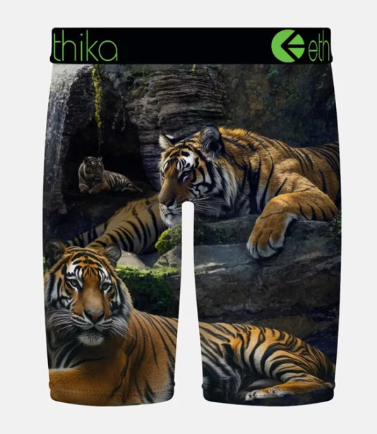 Ethika Lurking Staple Boys Boxers with tigers from rear