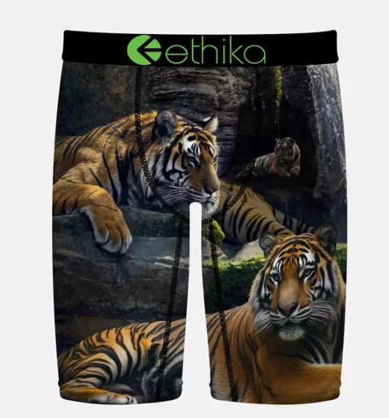 Ethika Lurking Staple Boys Boxers with tigers from front