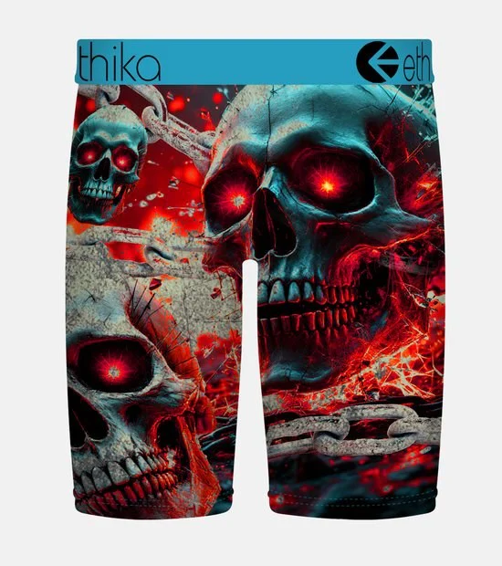 Ethika Snake Out Staple Boys Boxers with skulls and snakes from rear