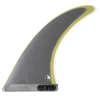 FCS II Clique PG 8" Longboard Fin in charcoal with green trim