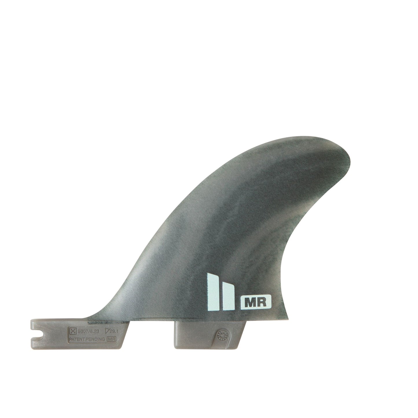 FCSII MR Twin + 1 NeoGlass Surfboard Fin Set XL showing the rear fin