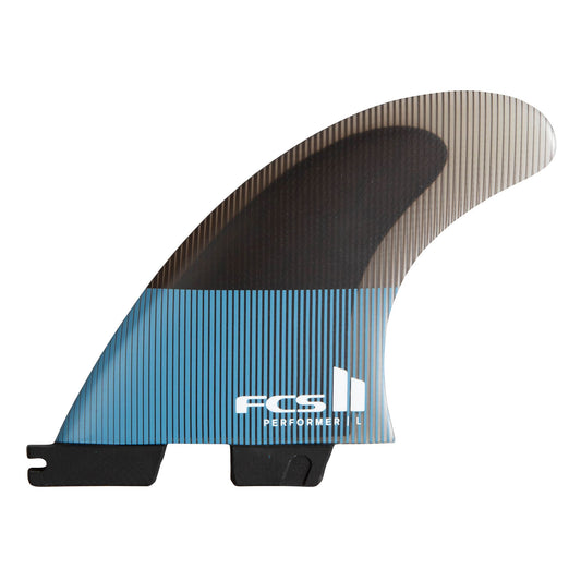 FCS II Performer PC Tri Surfboard Fin Set - XL in tranquil blue