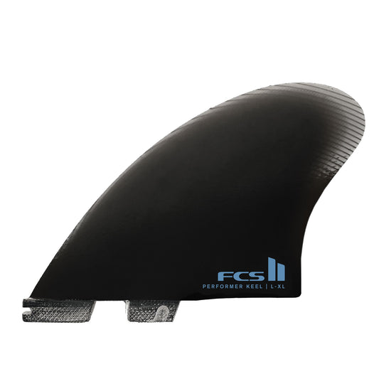 FCS II Performer Keel PG Surfboard Fin Set - L/XL in black from outside