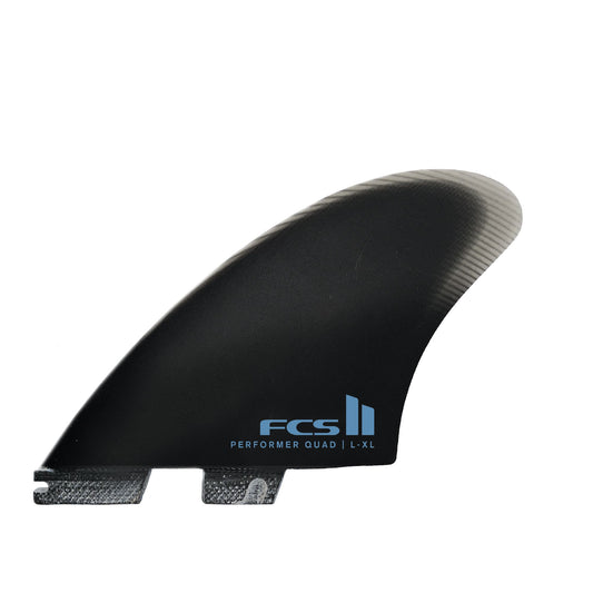 FCS II Performer Quad PG Surfboard Fin Set - L/XL showing one front fin