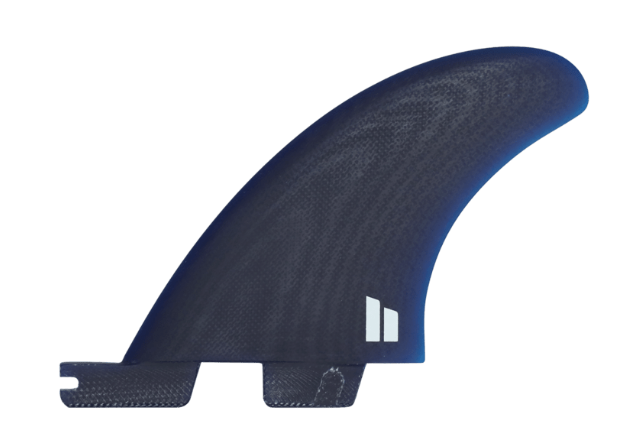 FCS II Performer PG Twin + 1 Fin Set in cali blue colourway showing the trailer fin