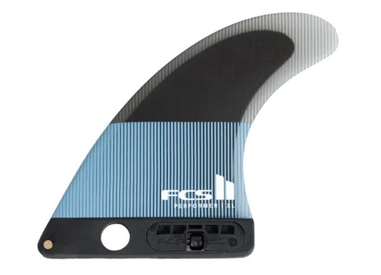 FCS II Performer Performance Core XL Longboard Centre Fin in tranquil blue and black colourway