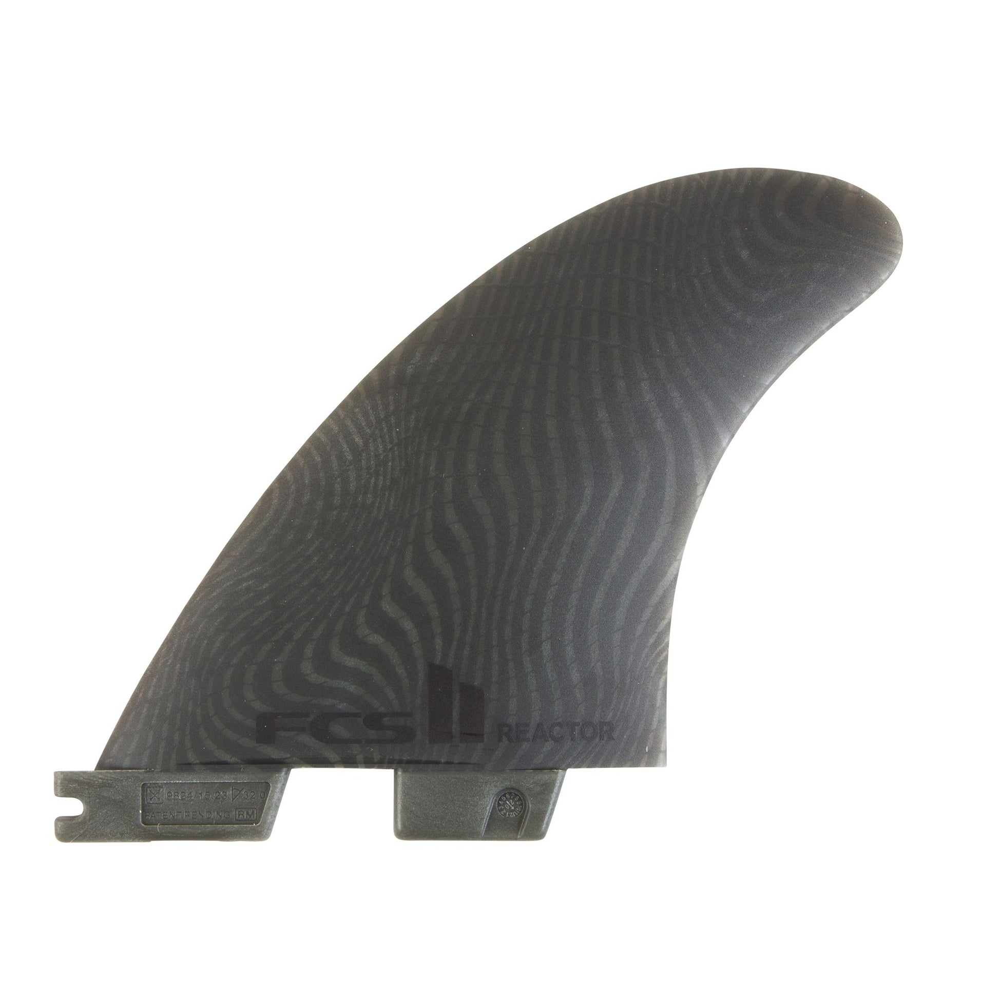 FCS II Reactor Neo Glass Medium Tri Fin Set showing one fin in ash colour