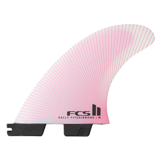 FCS II Sally Fitz PC Tri Surfboard Fin Set - Medium in dusty pink
