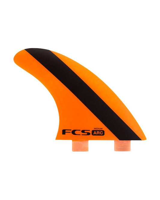 FCS I ARC PC MED TRI FIN SET showing one side in in orange and black colour
