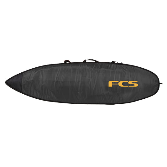 FCS Classic 5'9 All Purpose Boardbag in black with mango