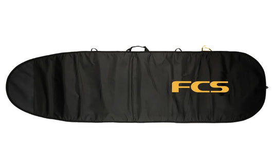 FCS Classic 6'7 Funboard Bag in black with mango logo