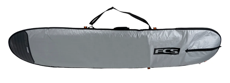 FCS 9'2 Classic Longboard Day Bag in alpine colourway showing silver bottom of bag