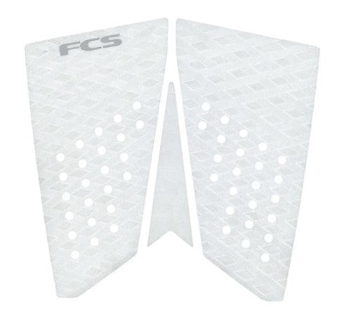 FCS T-3 Fish Eco Surfboard Tailpad in white with cool grey colourway