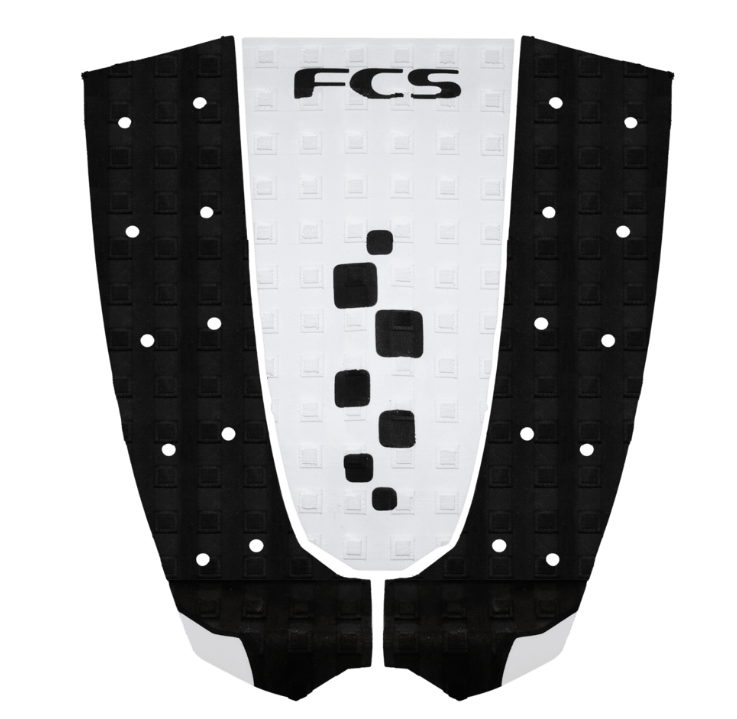 FCS T3 Eco Barron Mamiya Surfboard Tailpad in black and white colourway