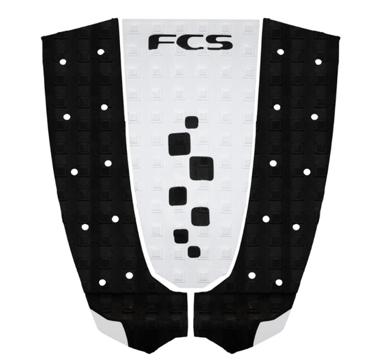 FCS T3 Eco Barron Mamiya Surfboard Tailpad in black and white colourway