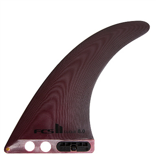 FCS II CLIQUE PG 8" LONGBOARD FIN performance glass red