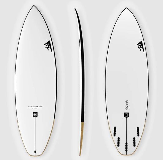 Firewire Dominator Pro 6'0 Helium Surfboard showing deck, side and bottom views