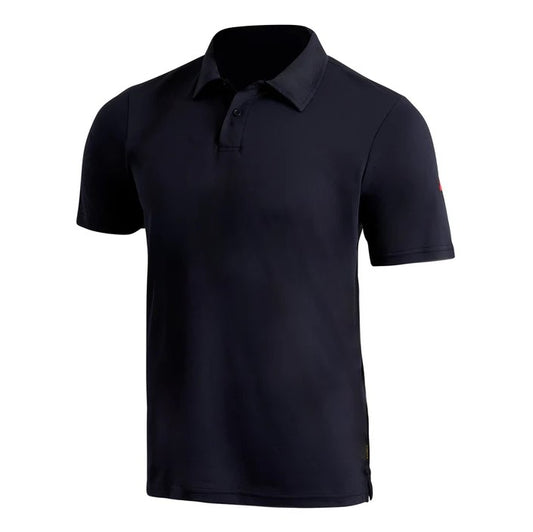 Florence Marine X Airtex Collared SS Polo Shirt in navy colourway