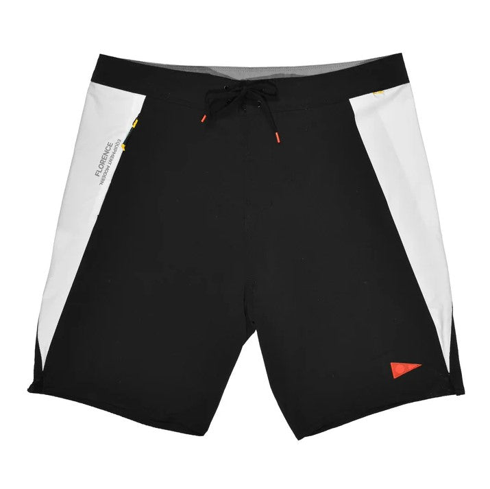 Florence Marine X F1 Burgee Cordura 18.5" Boardshorts in black and white from front