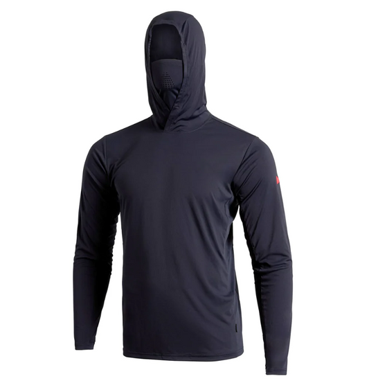 Florence Marine X Airtex Sun Pro Long Sleeve Hooded Shirt in dark navy from front
