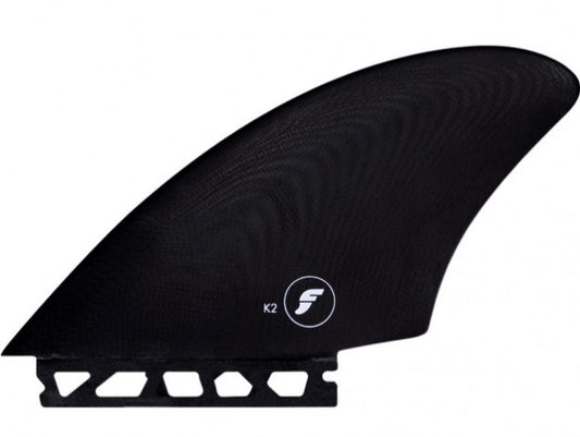 FUTURES K2 FIBREGLASS TWIN KEEL surfboard FIN SET black