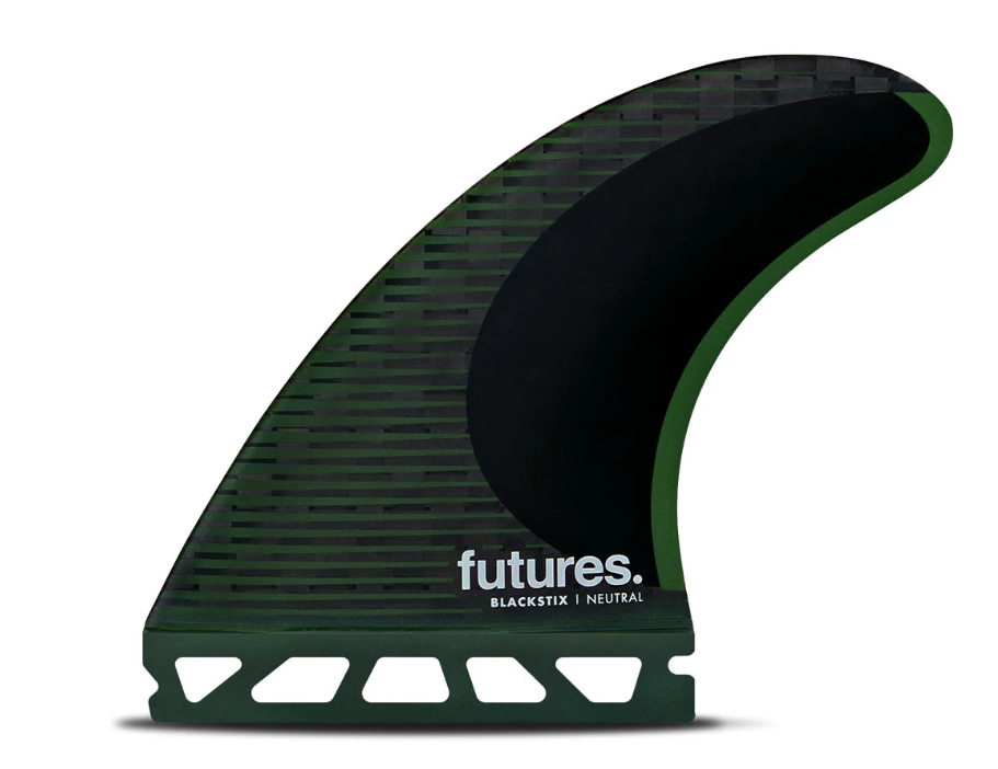 Futures F8 Blackstix Neutral Thruster Fin Set (large) in green and black