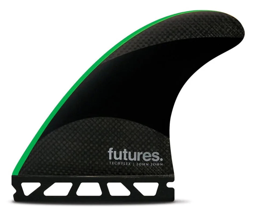 Futures John John Signature Techflex Thruster Fin Set black and green medium left fin