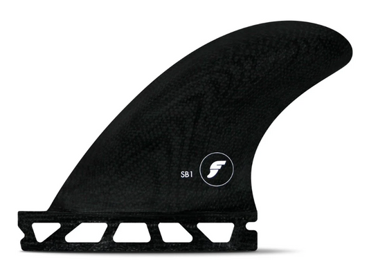 Futures Fins SB1 Fibreglass Side Byte Fins in black showing 1 fin