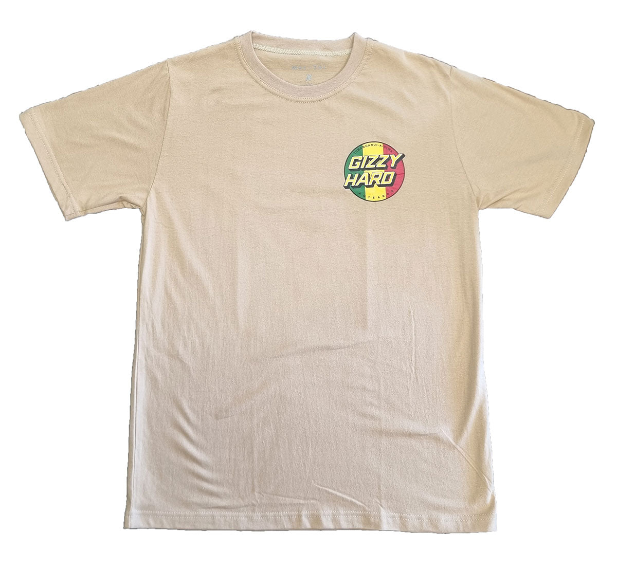 Gizzy Hard Giant Rasta Spots Tee in beige from the front