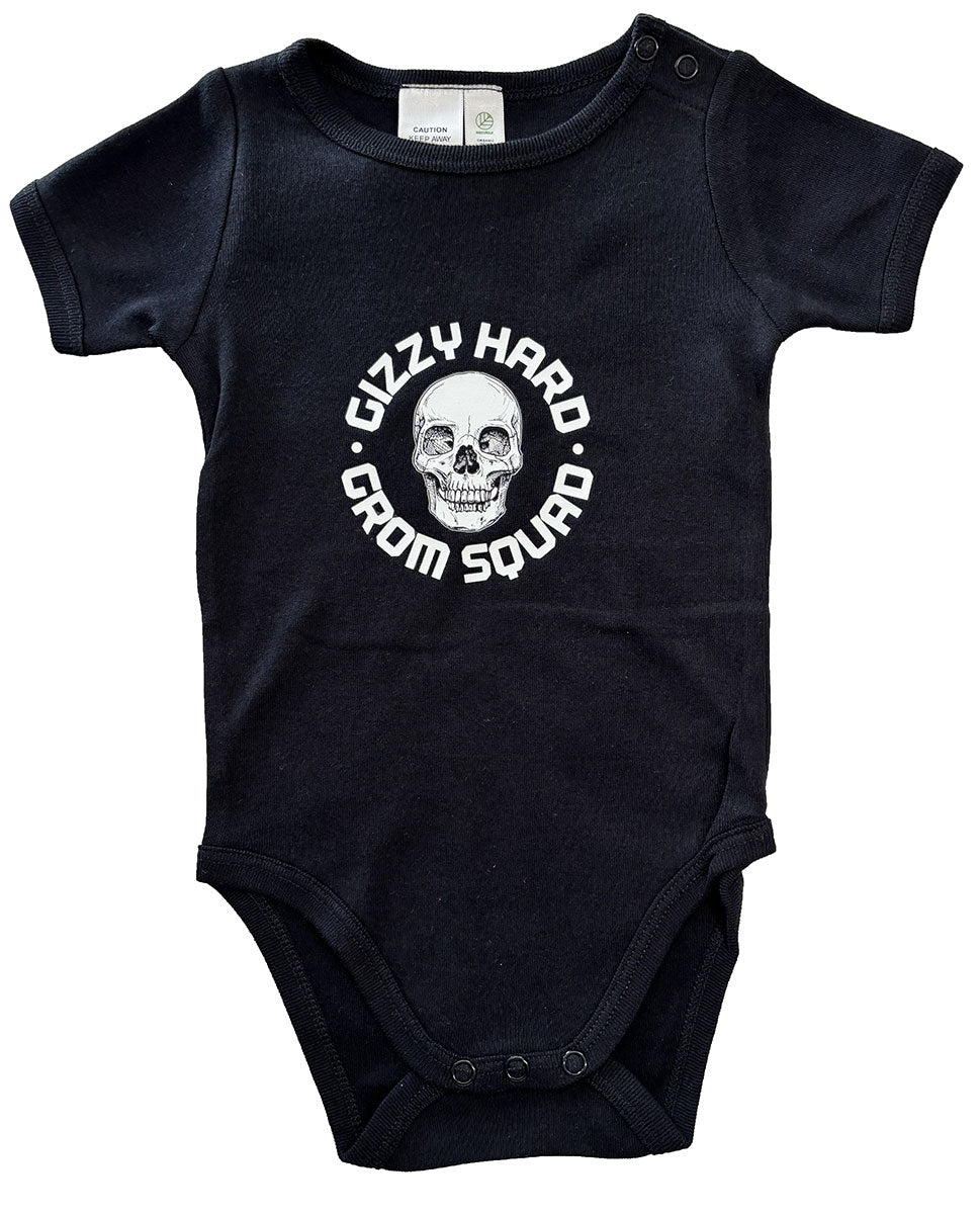 Gizzy Hard Grom Squad Baby Onesie in colour black