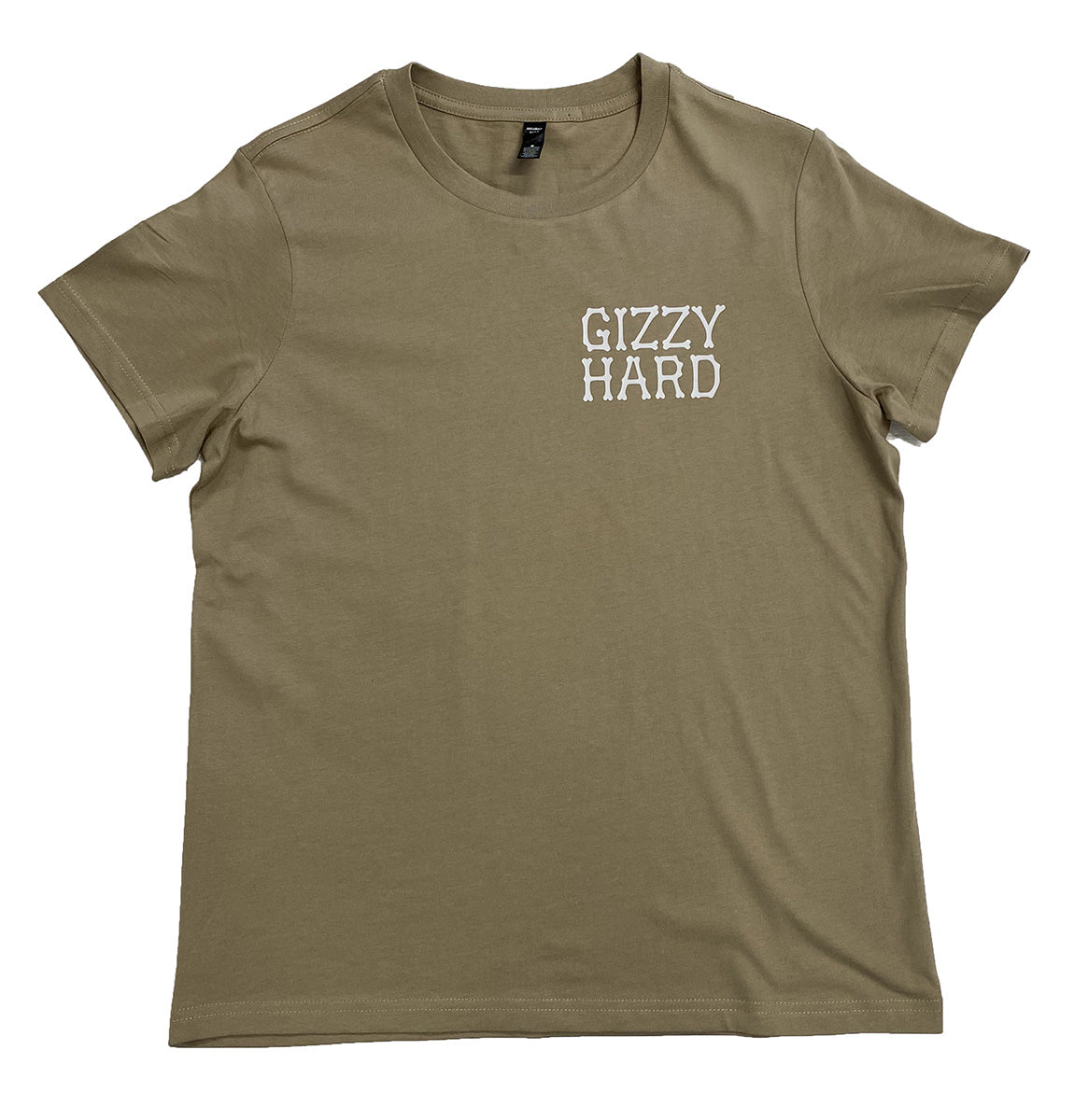 Gizzy Hard Kai On My Mind Womens Tee in mushroom colourway from rear showing skull with sea urchin shell details
