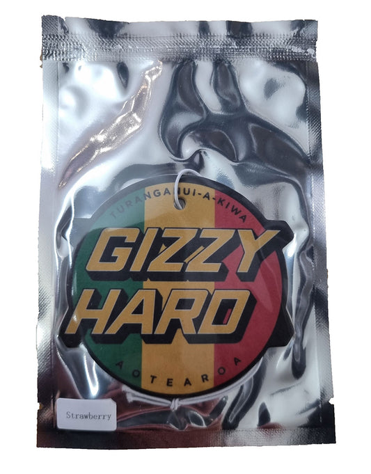 Gizzy Hard Strawberry Car Air Freshener in sealed bag