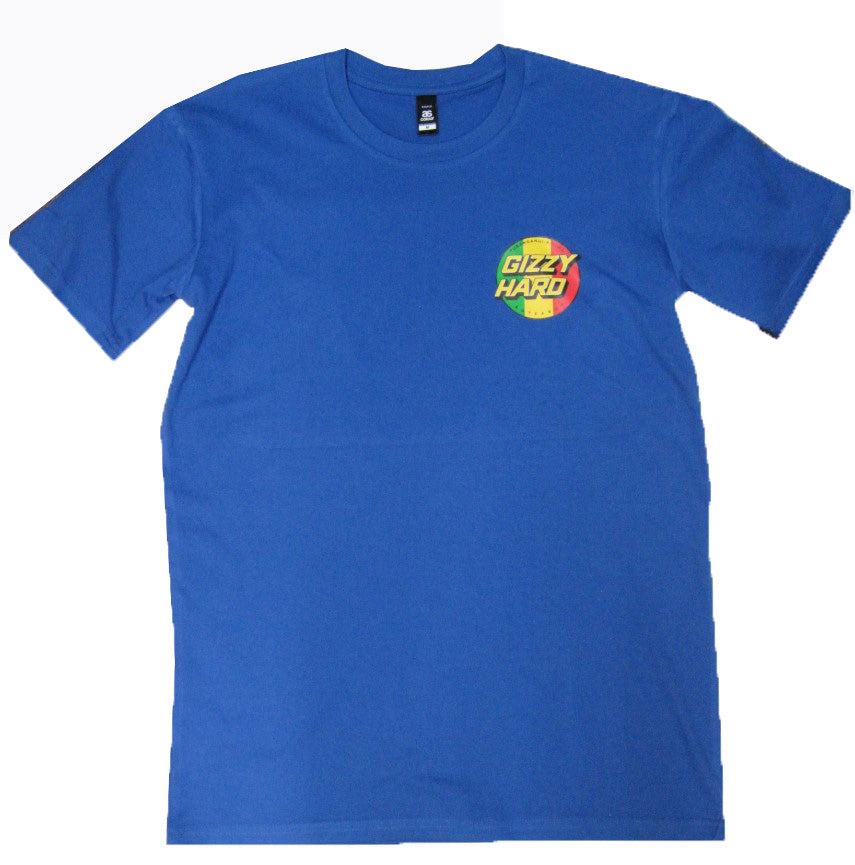 GIZZY HARD TRIBUTE TEE in bright royal from front