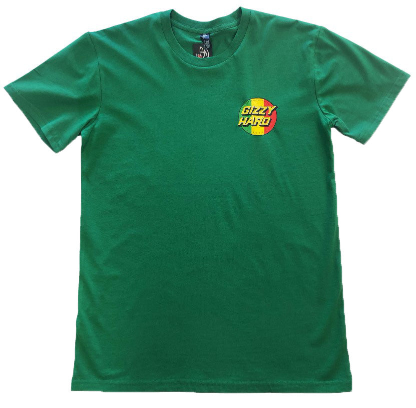 GIZZY HARD TRIBUTE TEE in kelly green colour from front