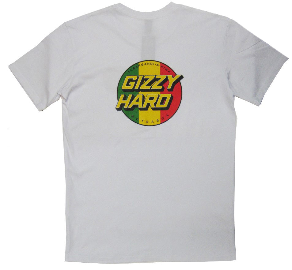 GIZZY HARD TRIBUTE TEE in white from rear