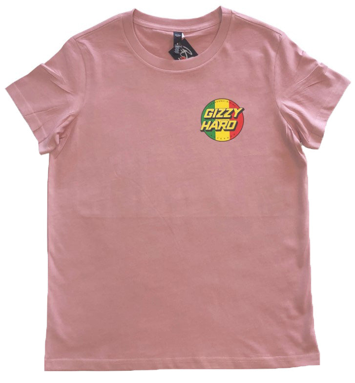 Gizzy Hard Tribute Womens Tee dusty rose and rusta 