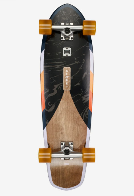 Globe Big Blazer 32" Cruiser Skateboard in Tune In colourway showing bottom of board