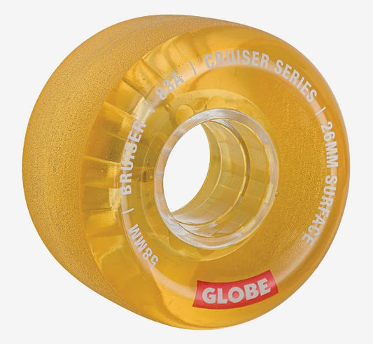 Globe Bruiser Cruiser 58" Skateboard Wheel Set in clear honey
