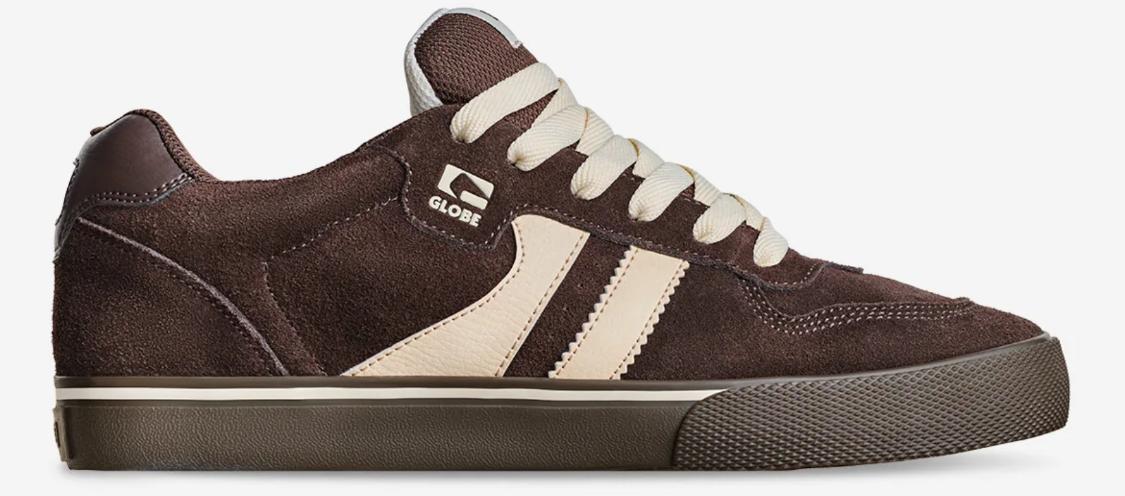 Globe Encore 2 Men's Skate Shoes in brown and dark gum colourway from side