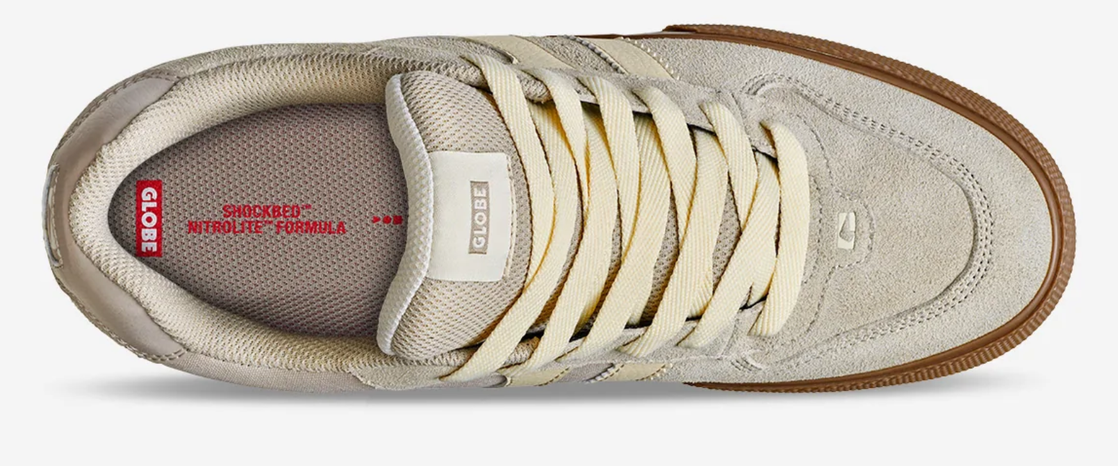 Globe Encore 2 Men's Skate Shoes in grey and tobacco colourway from top